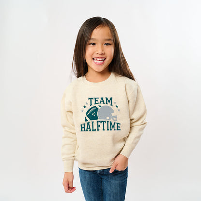 Team Halftime Distressed - Green | Youth Ultra-Soft Graphic Sweatshirt