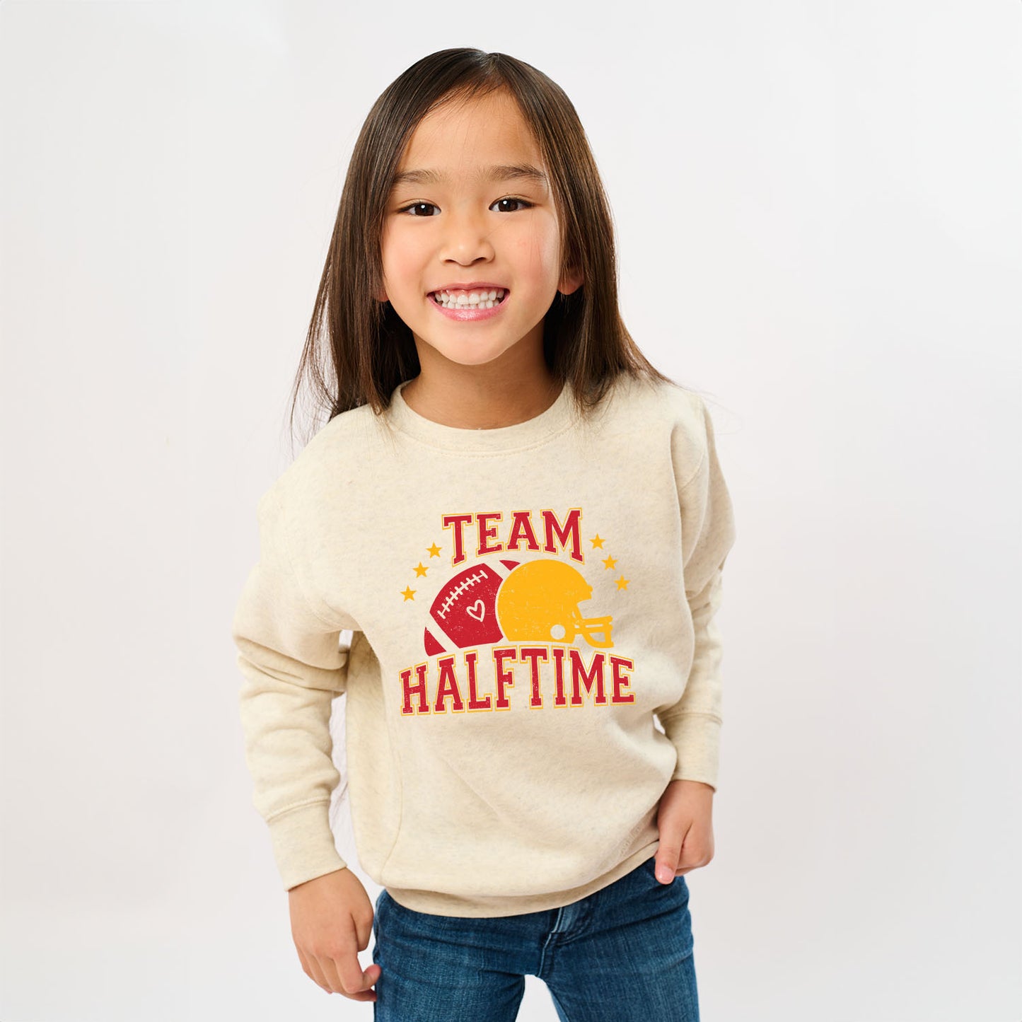 Team Halftime Distressed - Red | Toddler Graphic Sweatshirt