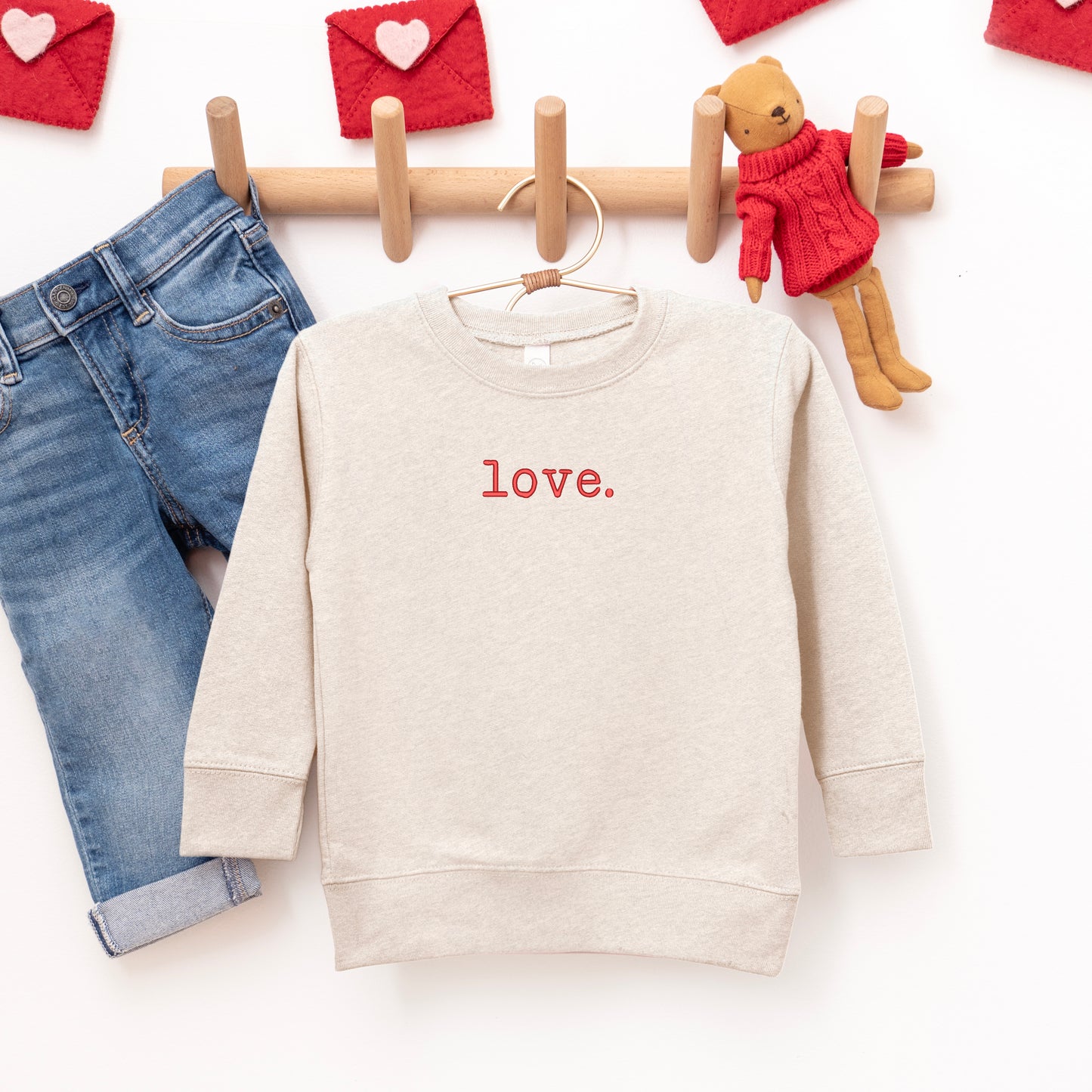 Embroidered Love Typewriter | Youth Ultra-Soft Graphic Sweatshirt