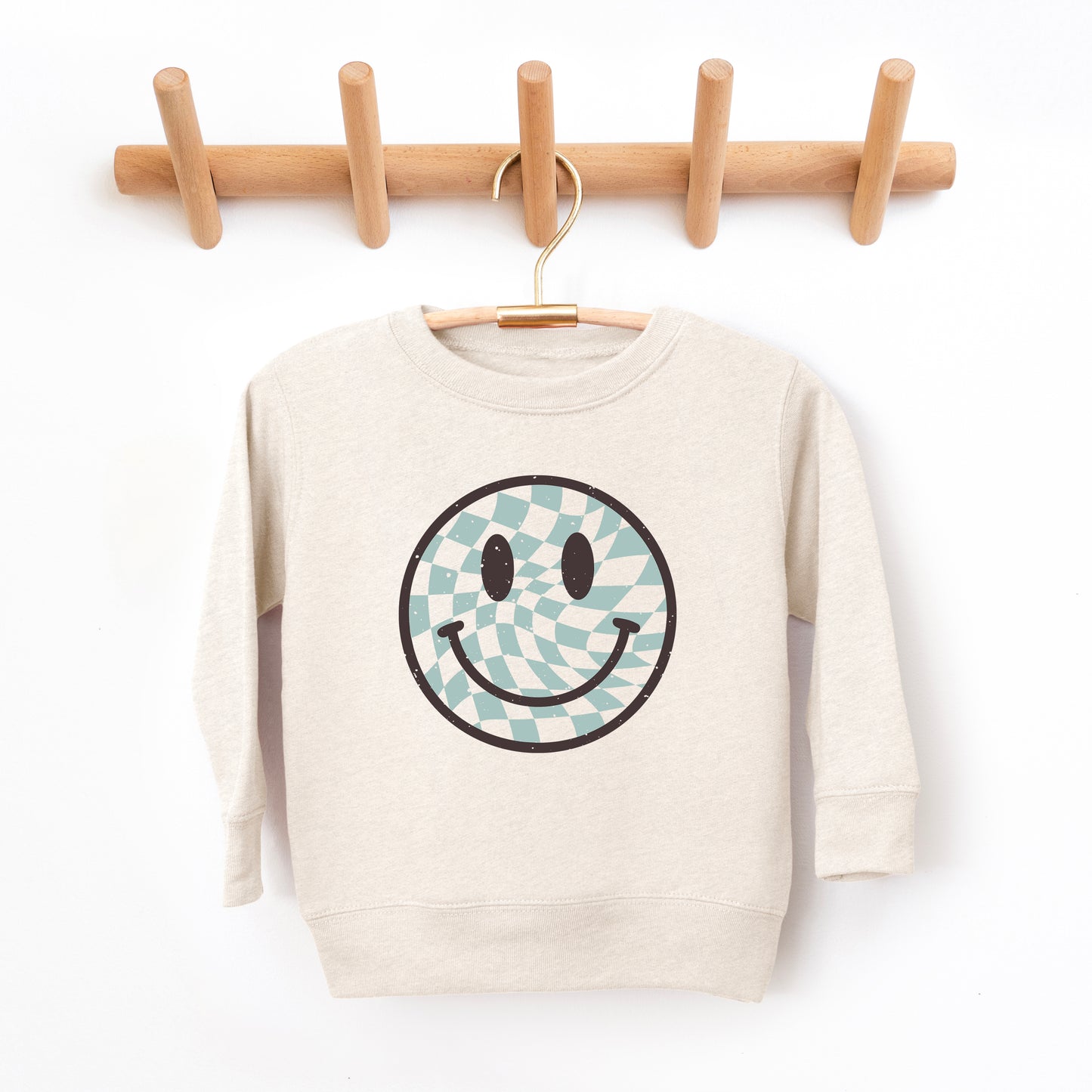 Checker Board Smiley Face | Toddler Graphic Sweatshirt