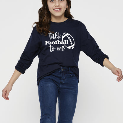 Talk Football To Me Ball | Youth Graphic Long Sleeve Tee