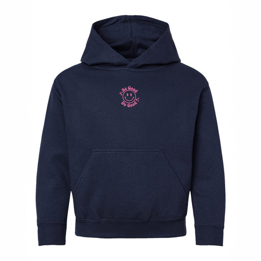 Embroidered Be Good Do Good Smiley Face | Youth Graphic Hoodie