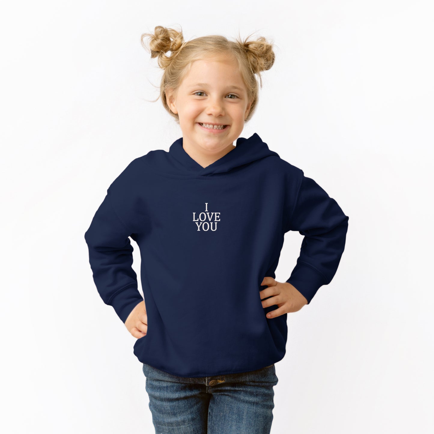 Embroidered I Love You Words | Toddler Graphic Hoodie