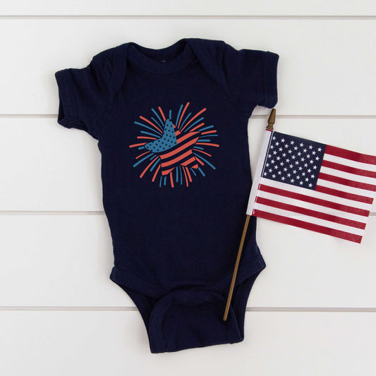 Star Flag Firework | Baby Graphic Short Sleeve Onesie