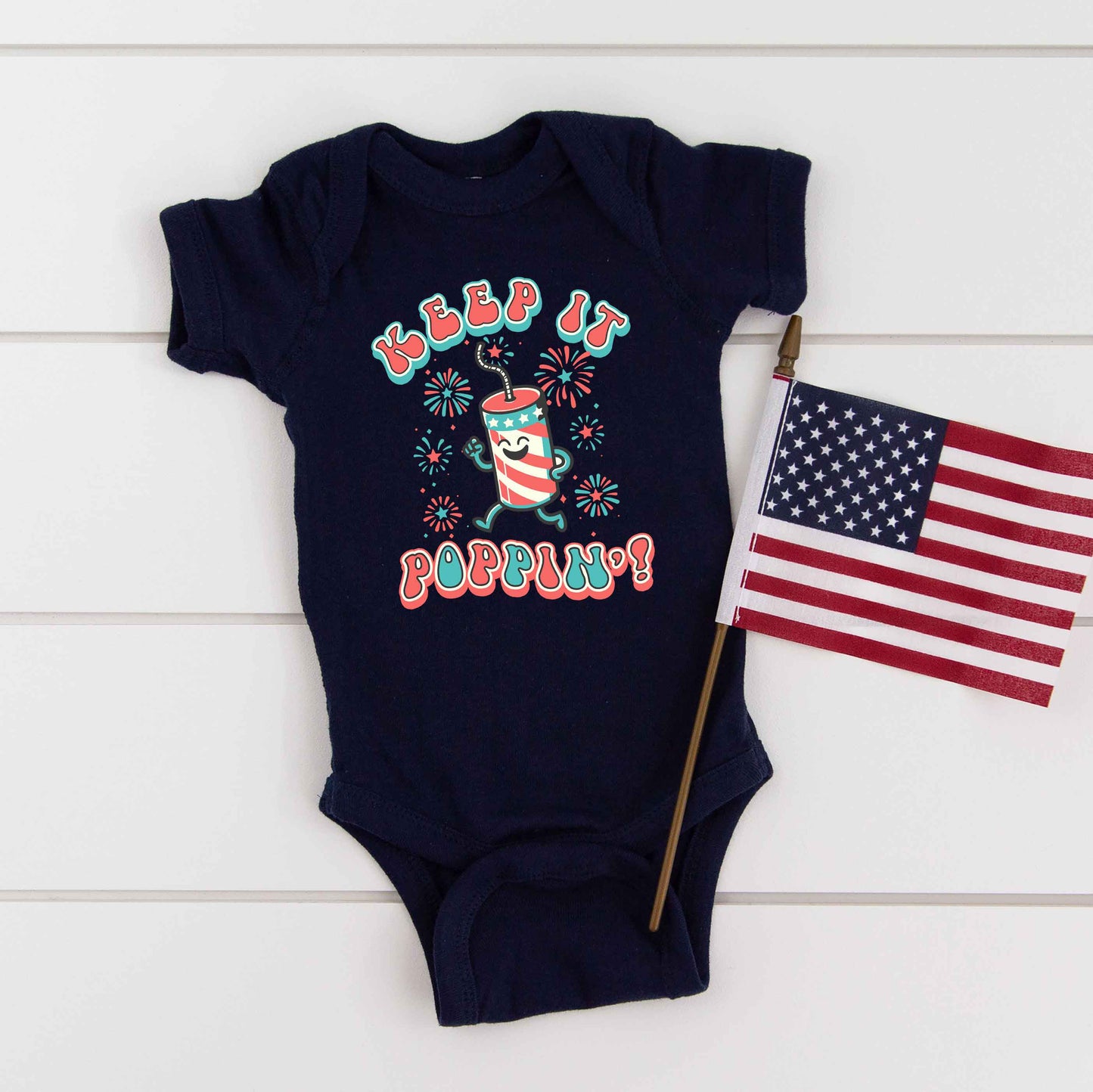 Keep It Poppin' Firework | Baby Graphic Short Sleeve Onesie