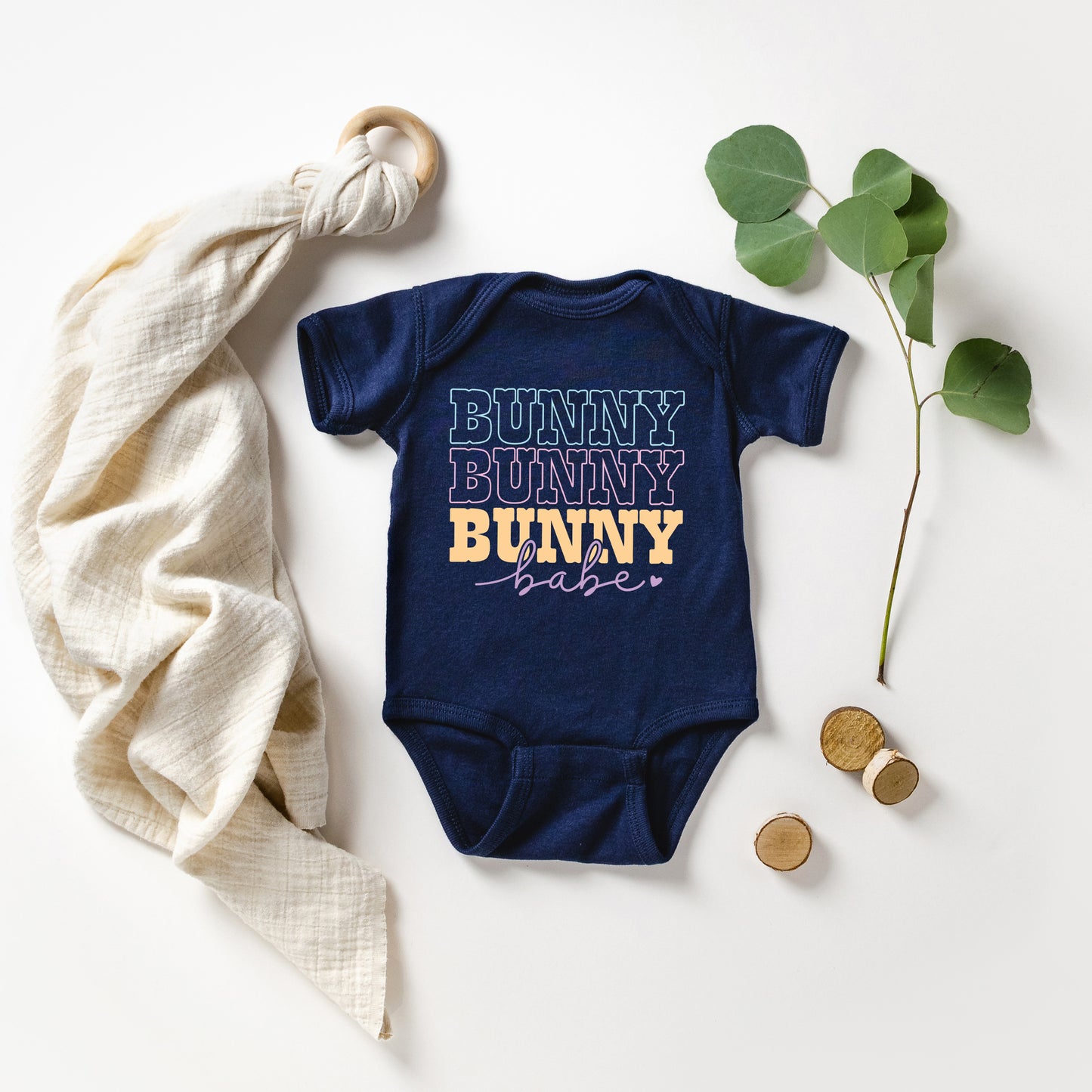 Bunny Babe Cursive | Baby Graphic Short Sleeve Onesie