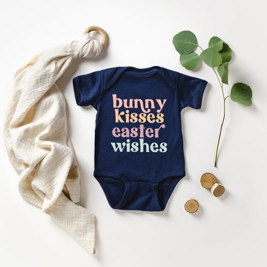 Bunny Kisses Easter Wishes | Baby Graphic Short Sleeve Onesie