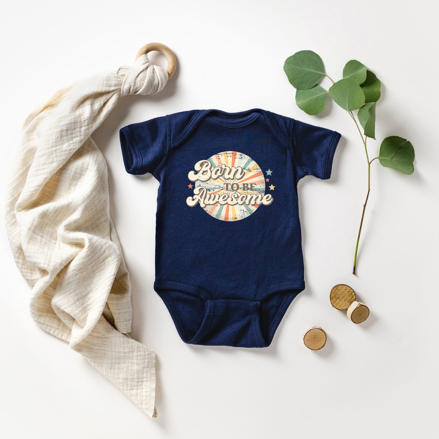 Born To Be Awesome | Baby Graphic Short Sleeve Onesie