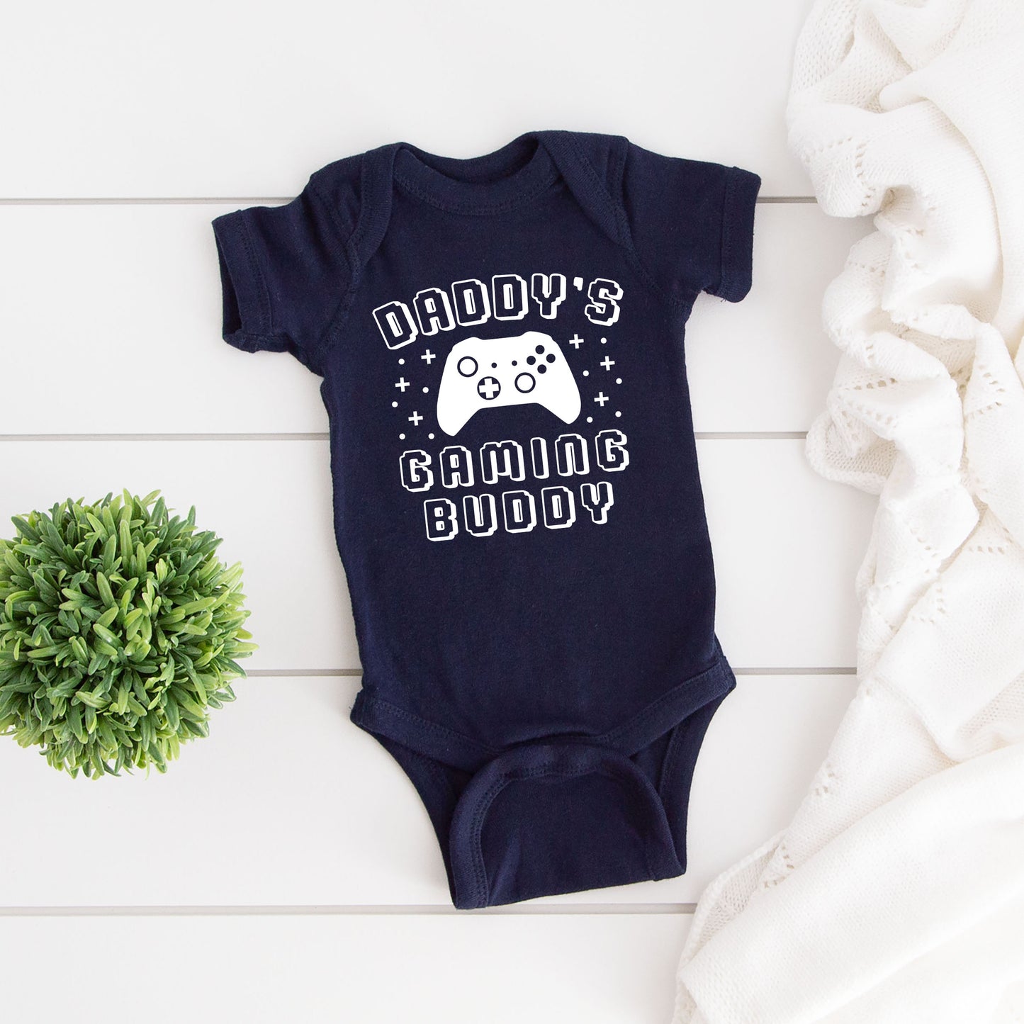 Daddy's Gaming Buddy | Baby Graphic Short Sleeve Onesie