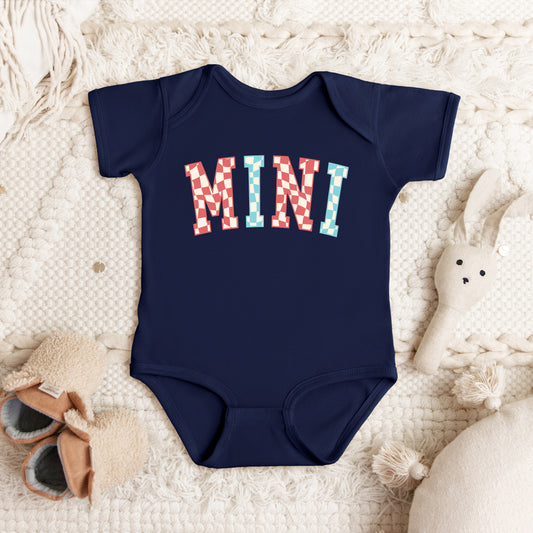 Mini Wavy Checkered | Baby Graphic Short Sleeve Onesie