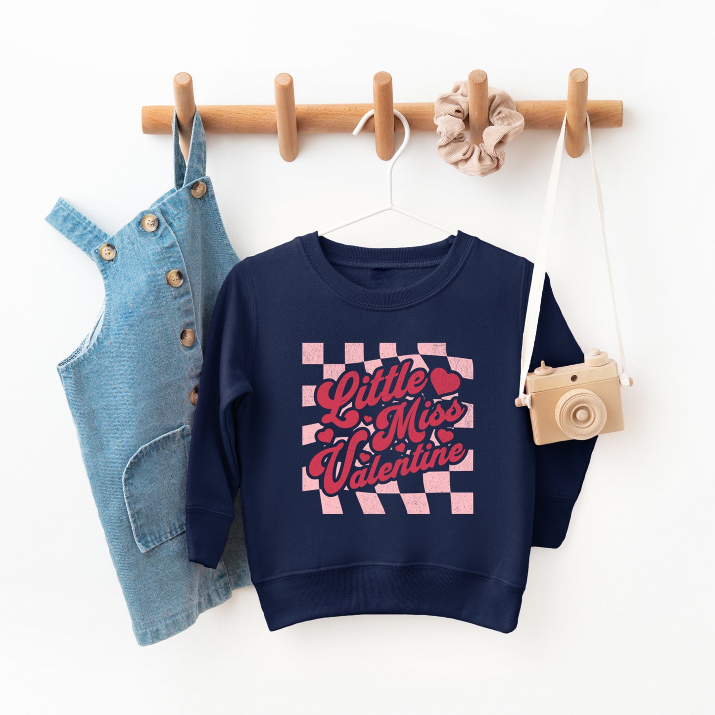 Checkered Little Miss Valentine | Toddler Graphic Sweatshirt