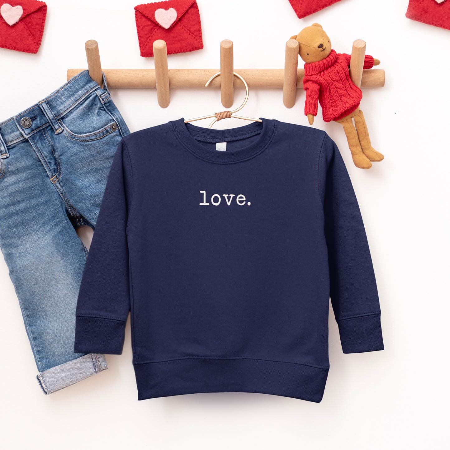 Embroidered Love Typewriter | Youth Ultra-Soft Graphic Sweatshirt