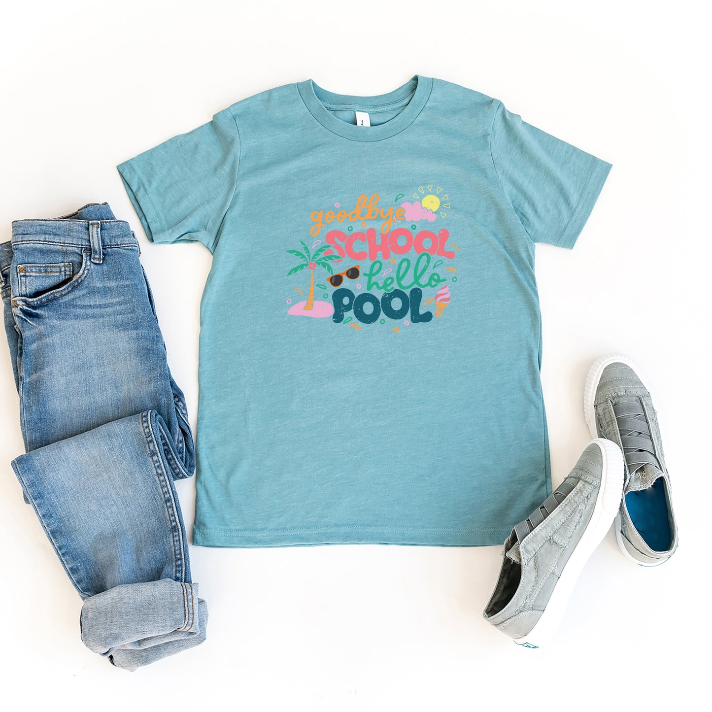 Goodbye School Hello Pool | Youth Graphic Short Sleeve Tee