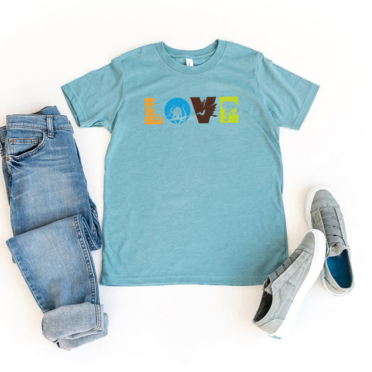 Love With Animal Letters | Youth Graphic Short Sleeve Tee