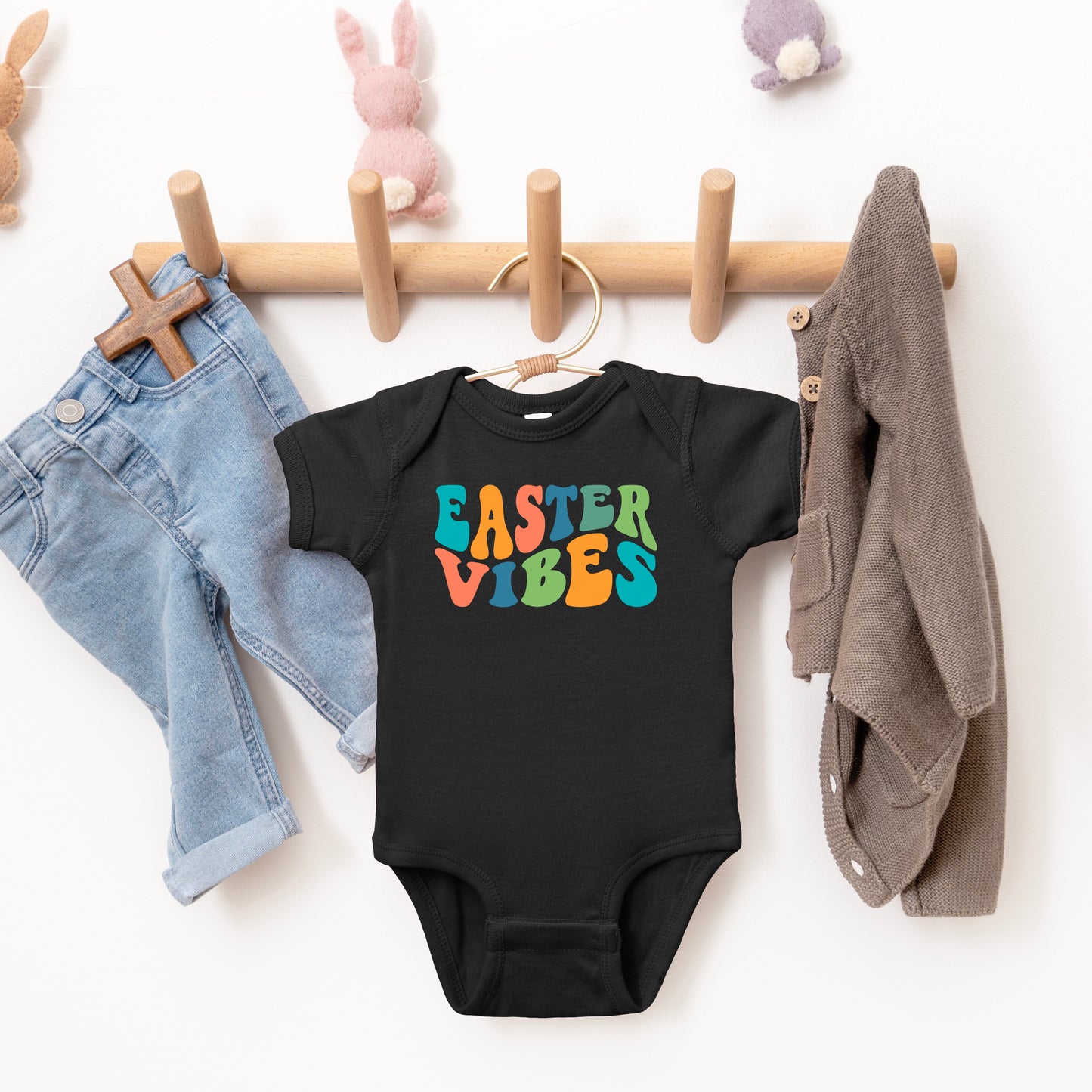 Easter Vibes Wavy | Baby Graphic Short Sleeve Onesie