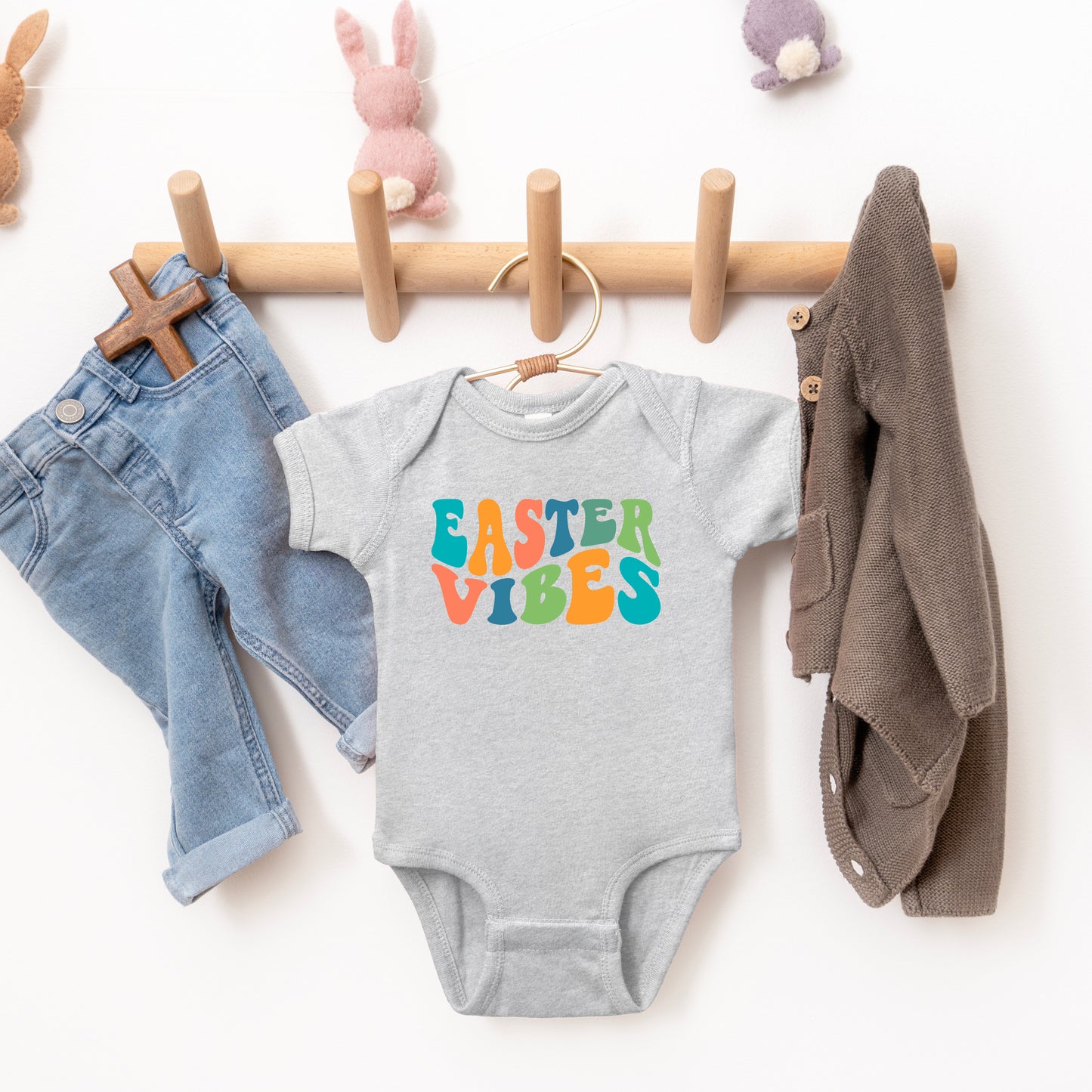 Easter Vibes Wavy | Baby Graphic Short Sleeve Onesie