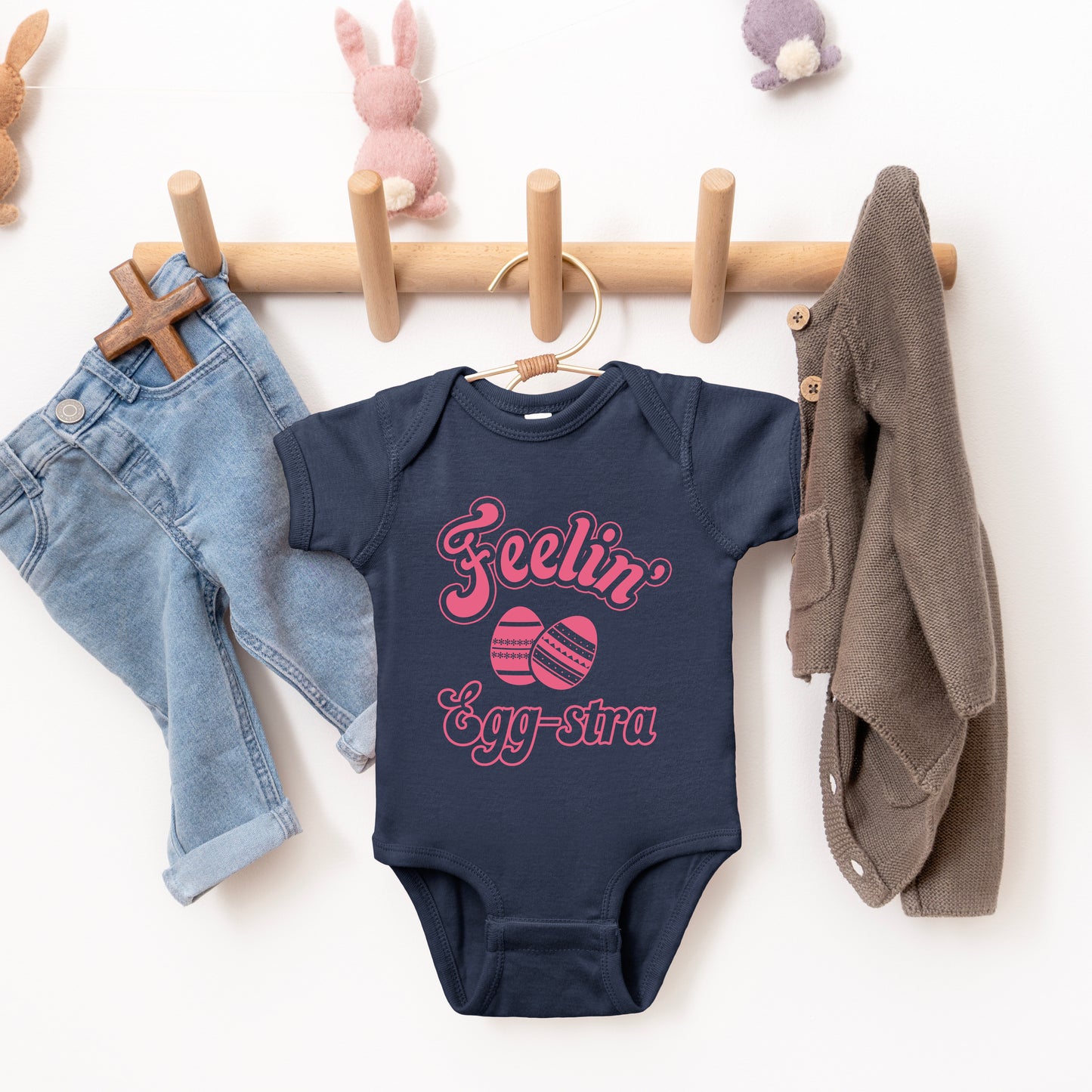 Feelin' Eggstra | Baby Graphic Short Sleeve Onesie