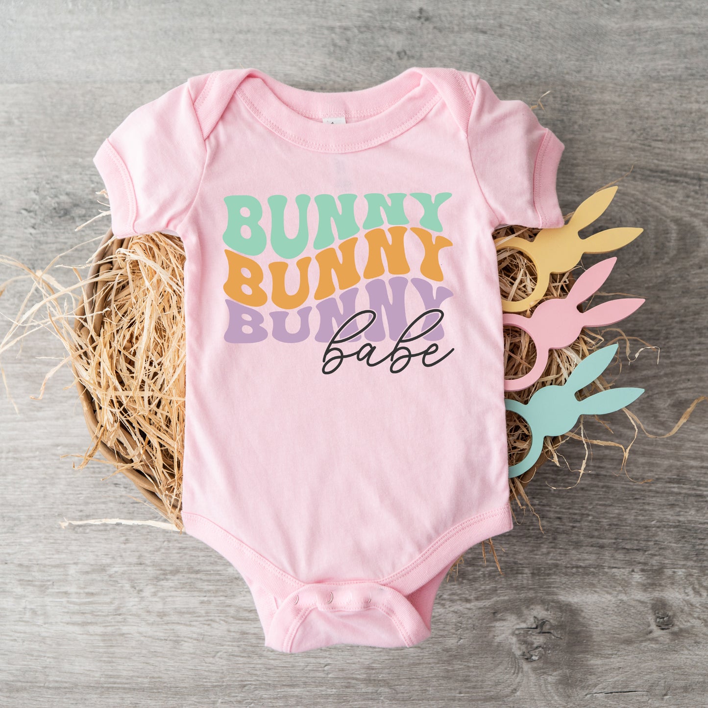 Bunny Babe Stacked | Baby Graphic Short Sleeve Onesie