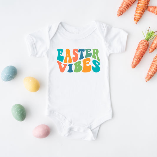 Easter Vibes Wavy | Baby Graphic Short Sleeve Onesie