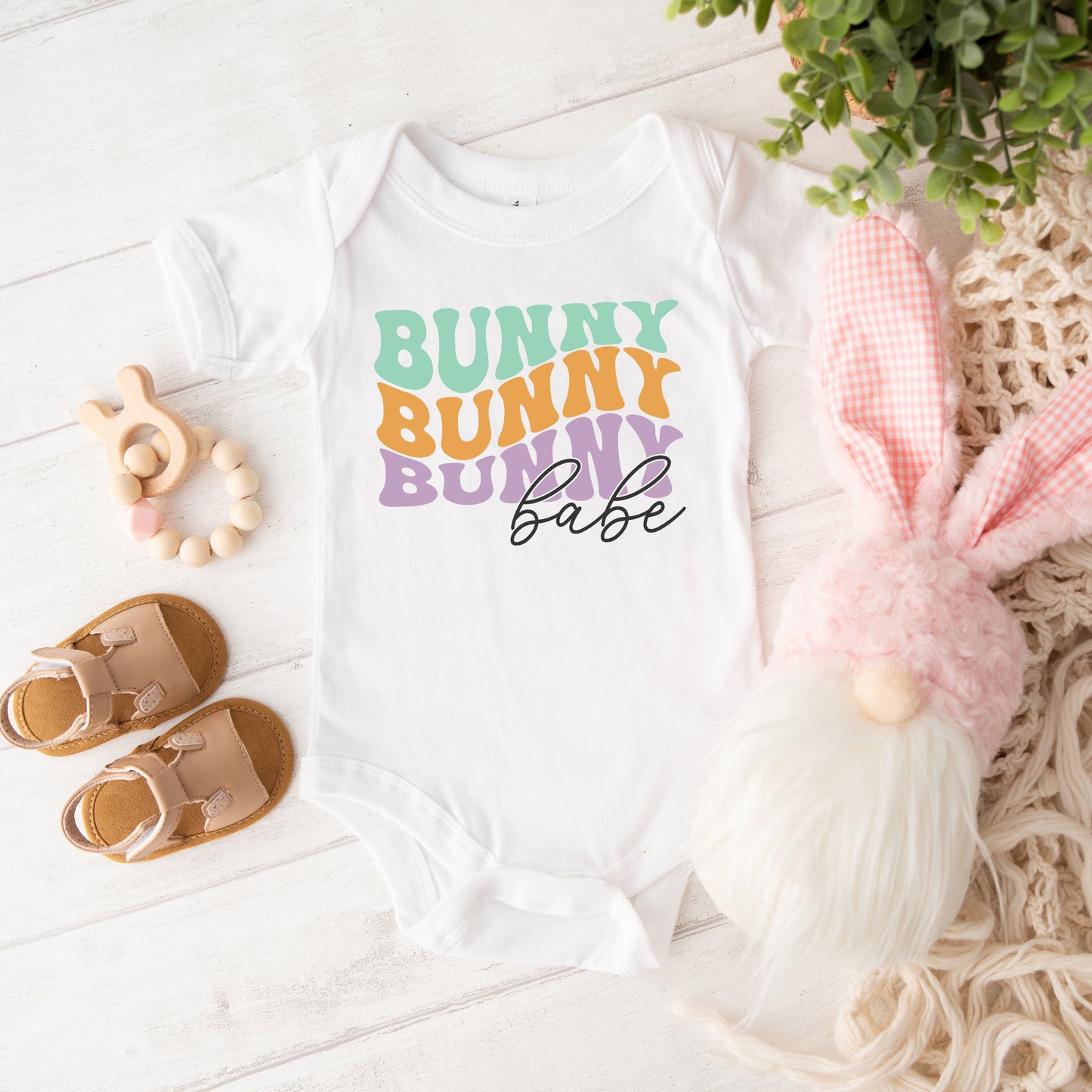 Bunny Babe Stacked | Baby Graphic Short Sleeve Onesie