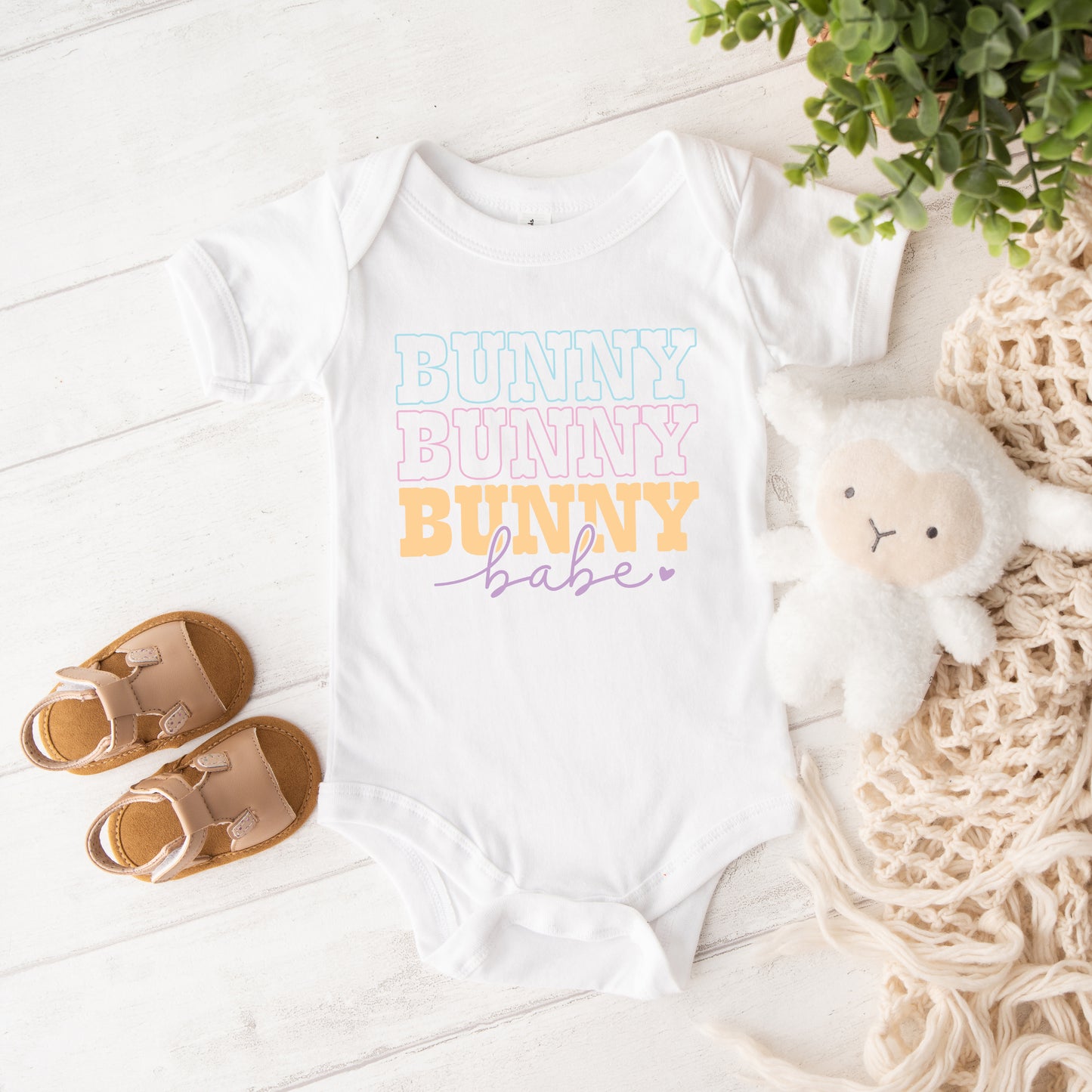 Bunny Babe Cursive | Baby Graphic Short Sleeve Onesie