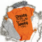 Chunky Thighs And Spooky Vibes Puff Print | Baby Graphic Short Sleeve Onesie