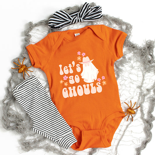 Let's Go Ghouls Ghost | Baby Graphic Short Sleeve Onesie