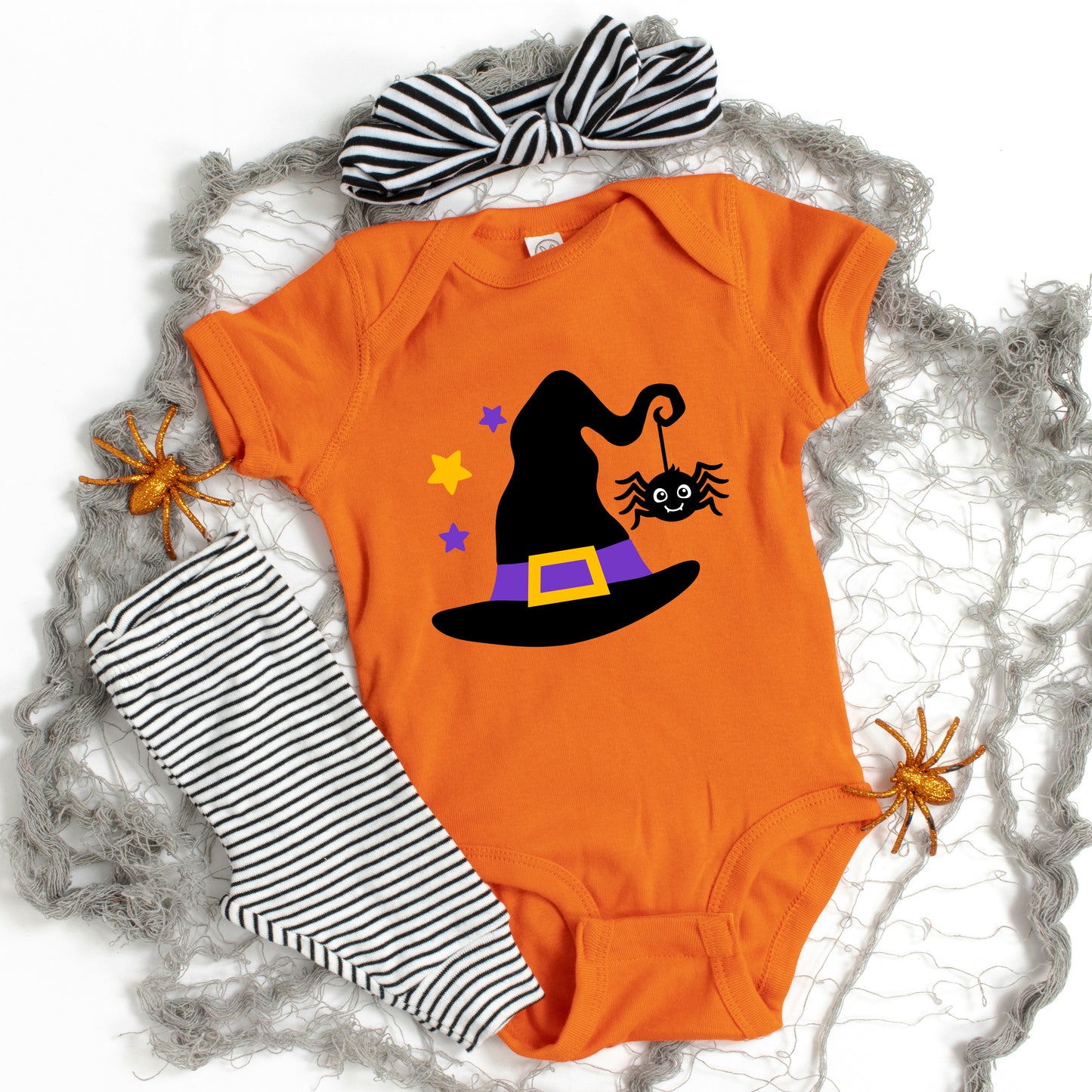 Witch And Spider | Baby Graphic Short Sleeve Onesie