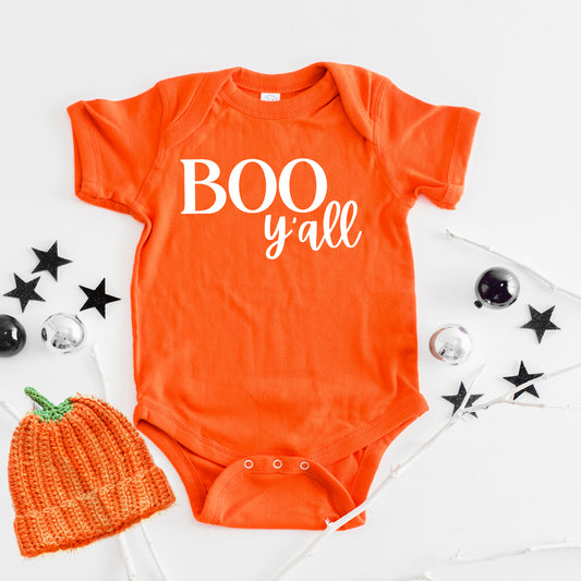 Boo Y'all Cursive | Baby Graphic Short Sleeve Onesie