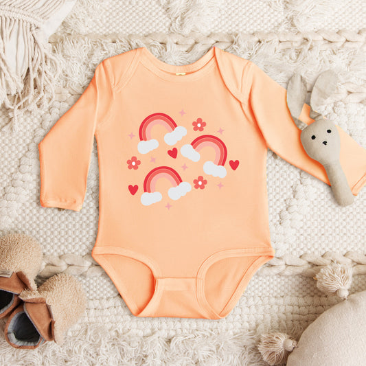 Valentine Rainbow | Baby Graphic Long Sleeve Onesie