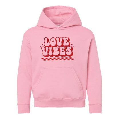 Love Vibes Checkered | Youth Graphic Hoodie