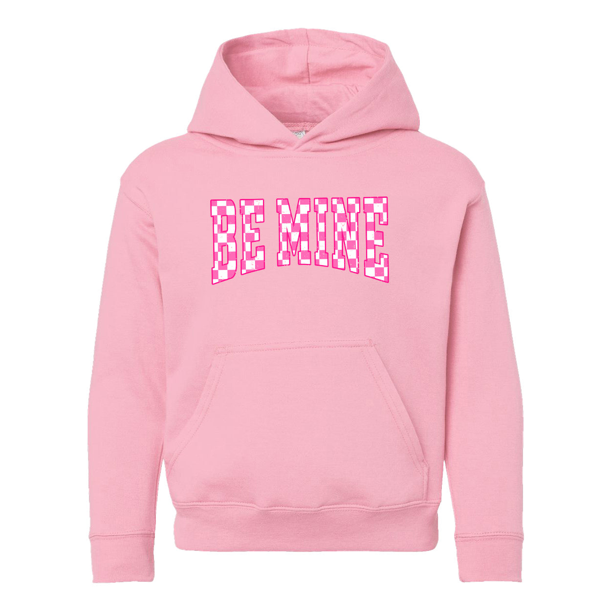 Be Mine Distressed Checkered | Youth Graphic Hoodie