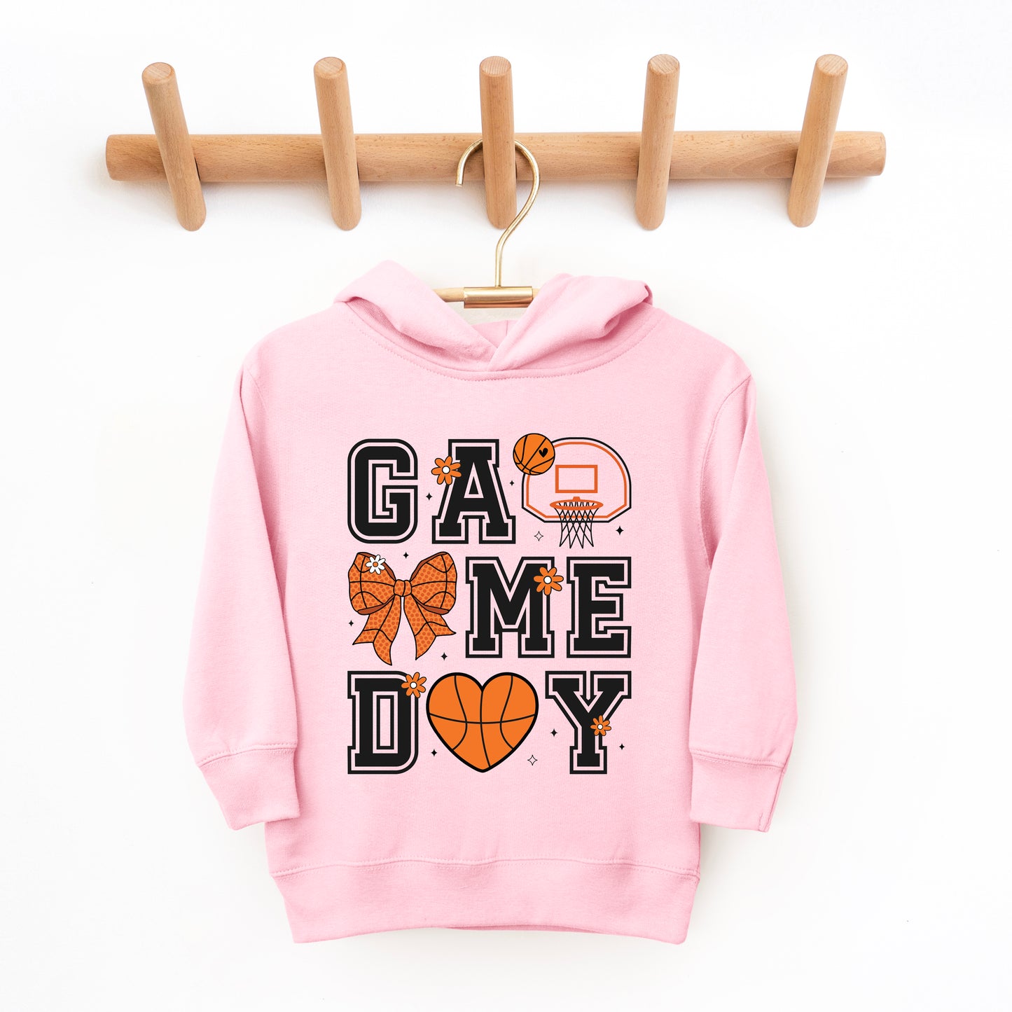 Basketball Game Day Coquette | Toddler Graphic Hoodie