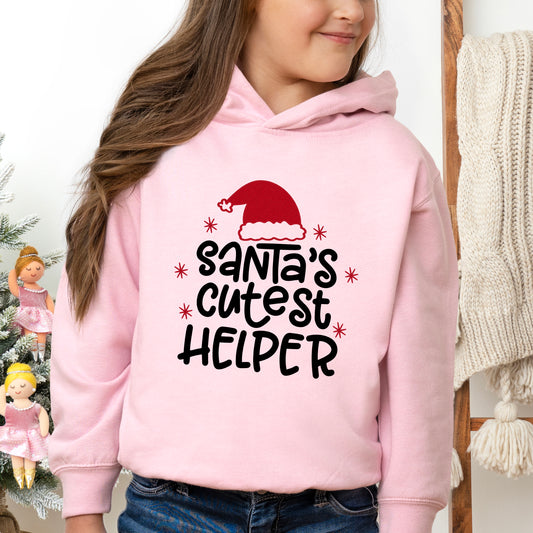 Santa's Cutest Helper Glitter | Toddler Graphic Hoodie