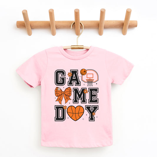 Basketball Game Day Coquette | Youth Graphic Short Sleeve Tee
