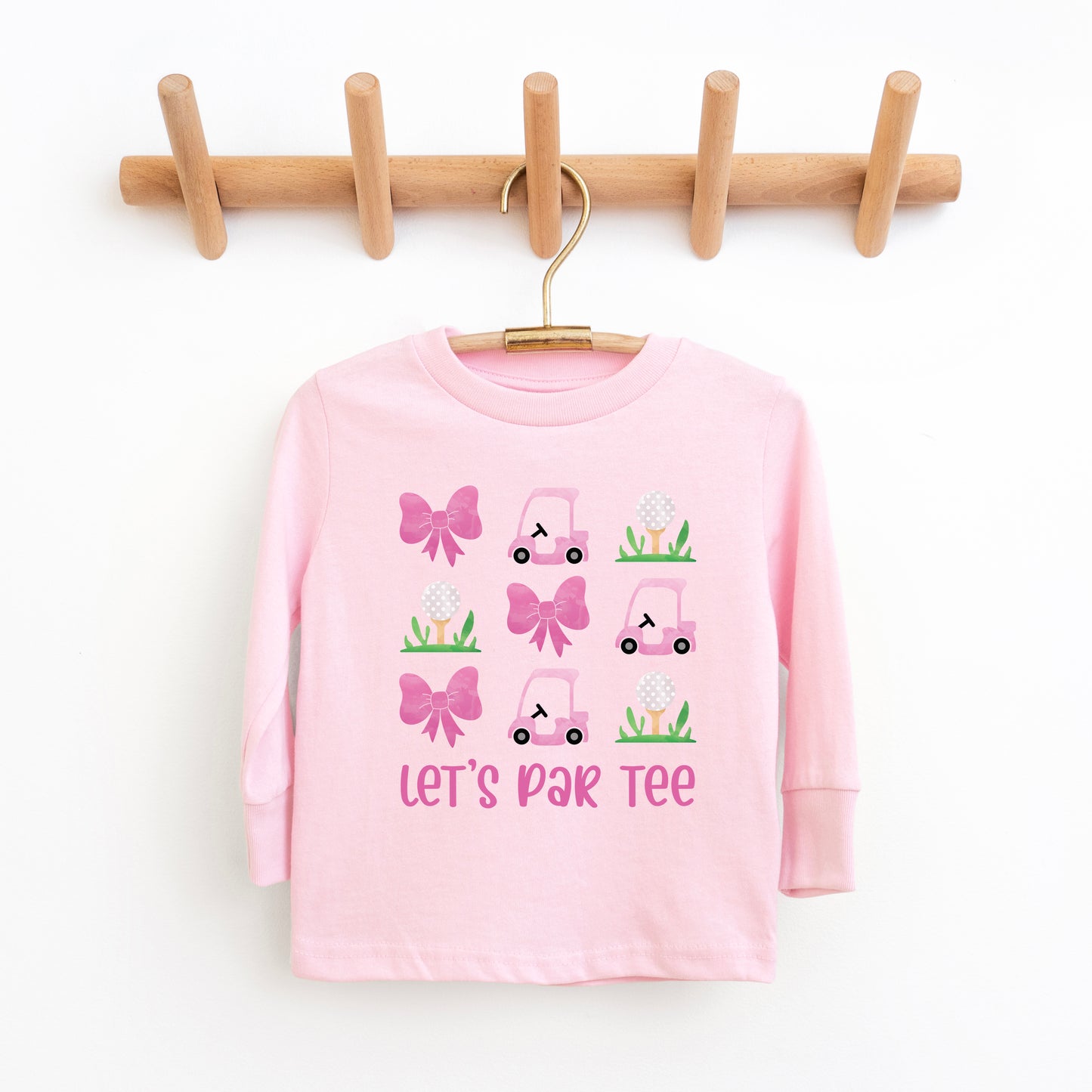 Let's Par Tee Coquette | Toddler Graphic Long Sleeve Tee