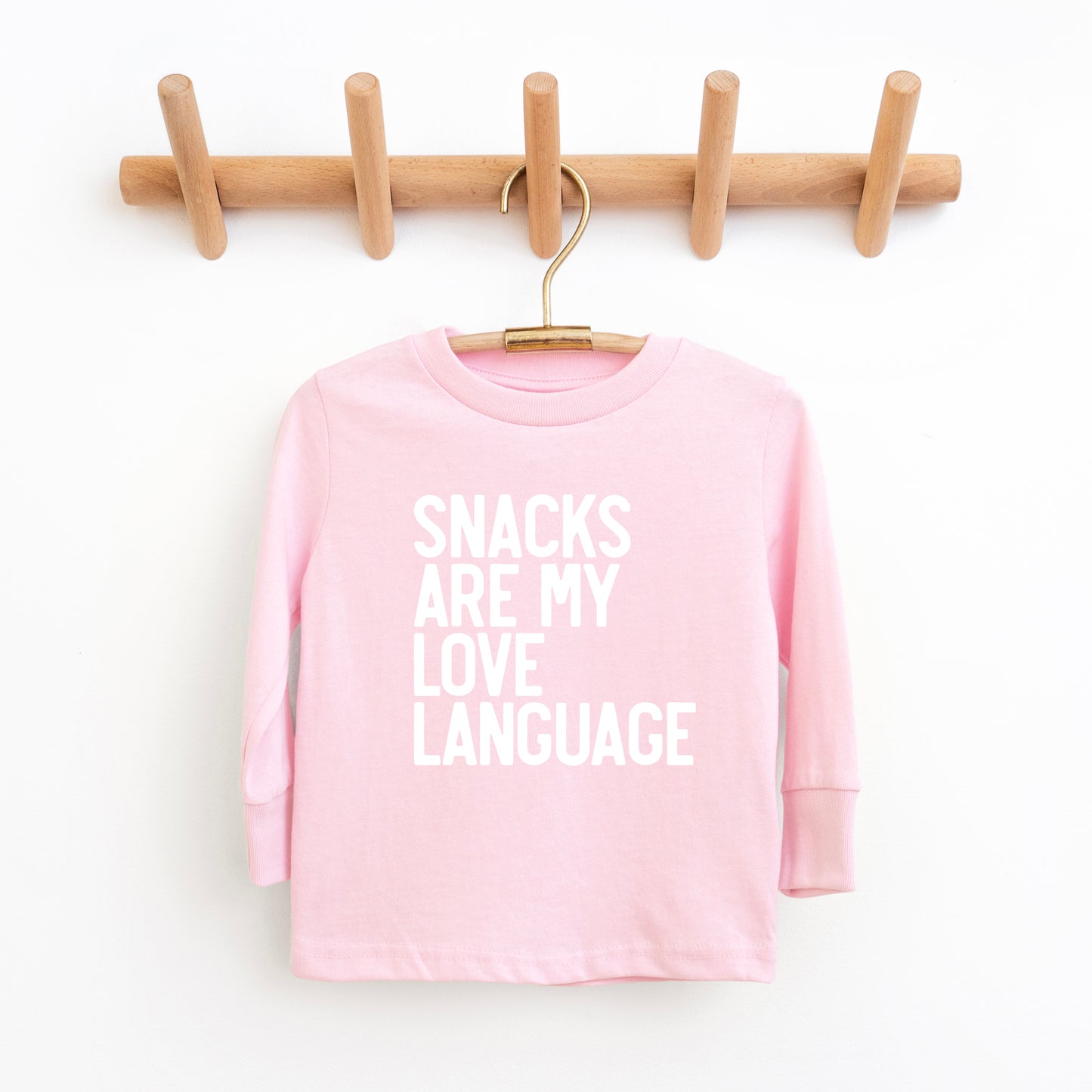 Snacks Are My Love Language | Toddler Graphic Long Sleeve Tee