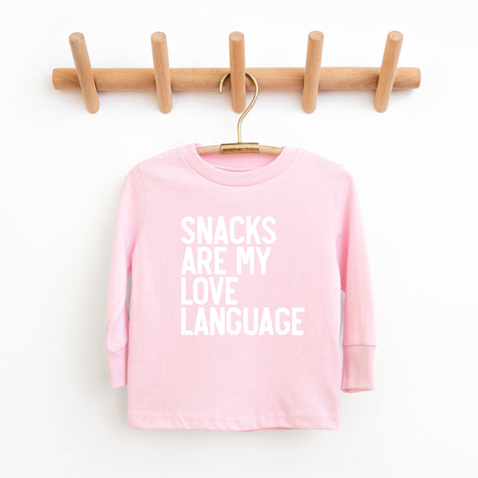 Snacks Are My Love Language | Youth Graphic Long Sleeve Tee