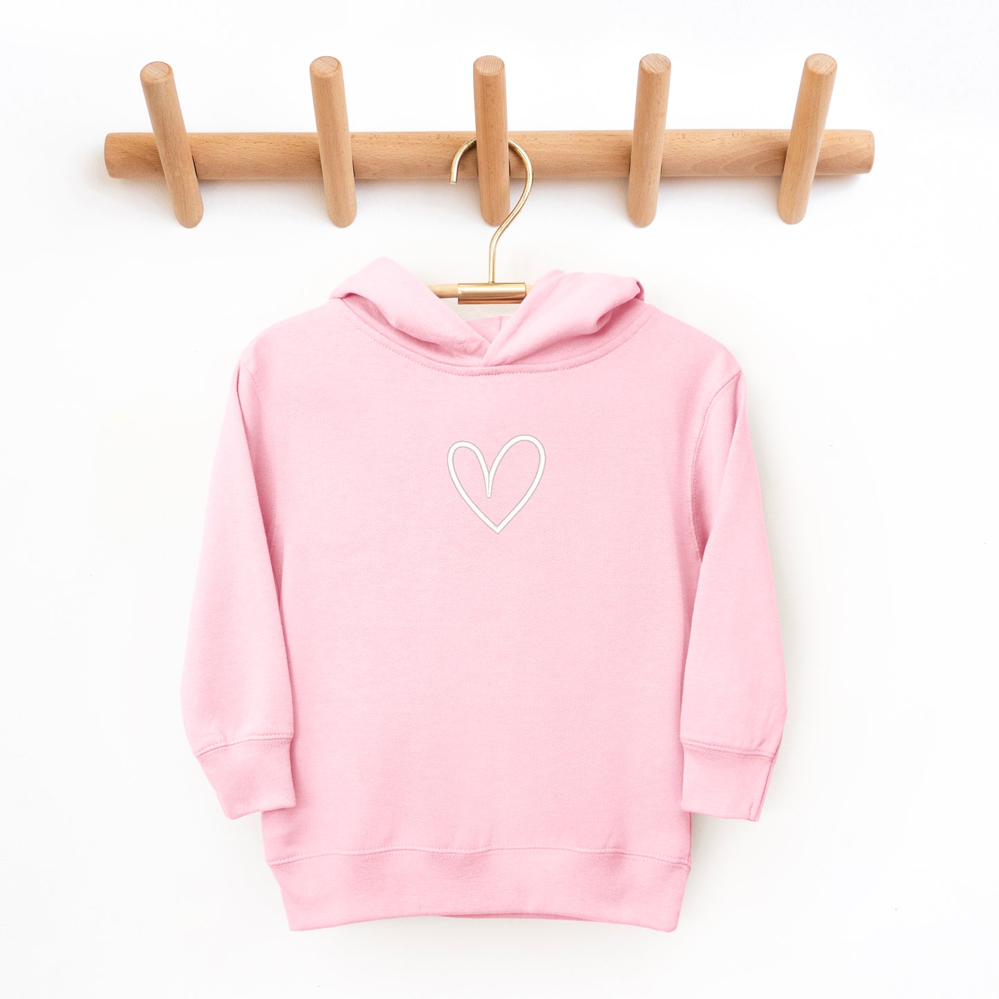 Embroidered Hand Drawn Heart | Toddler Graphic Hoodie