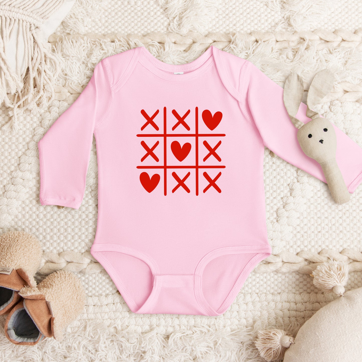 Tic Tac Heart | Baby Graphic Long Sleeve Onesie