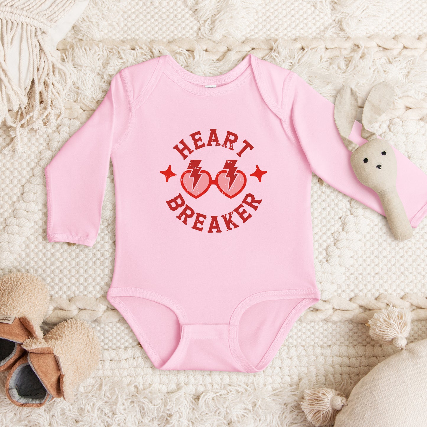 Heart Breaker Sunglasses | Baby Graphic Long Sleeve Onesie