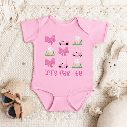 Let's Par Tee Coquette | Baby Graphic Short Sleeve Onesie