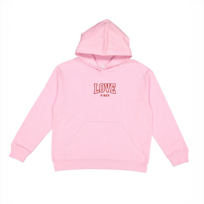 Embroidered Varsity Love Vibes | Youth Graphic Hoodie