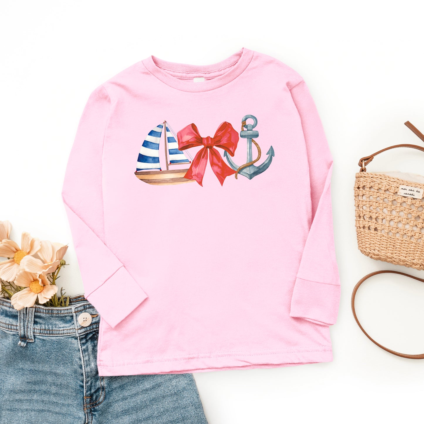 Coquette Ship Anchor | Toddler Graphic Long Sleeve Tee