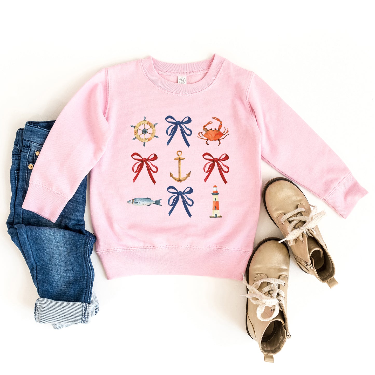 Coquette Nautical Collage | Toddler Graphic Sweatshirt