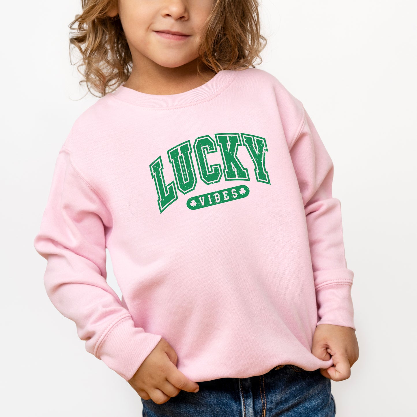 Lucky Vibes Distressed | Youth Ultra-Soft Graphic Sweatshirt