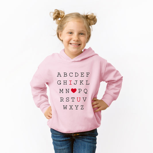 Alphabet I Love You | Toddler Graphic Hoodie