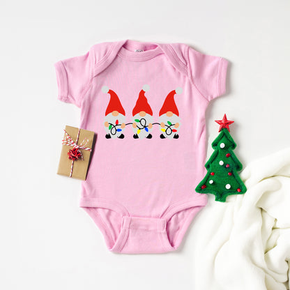 Gnome Lights | Baby Graphic Short Sleeve Onesie
