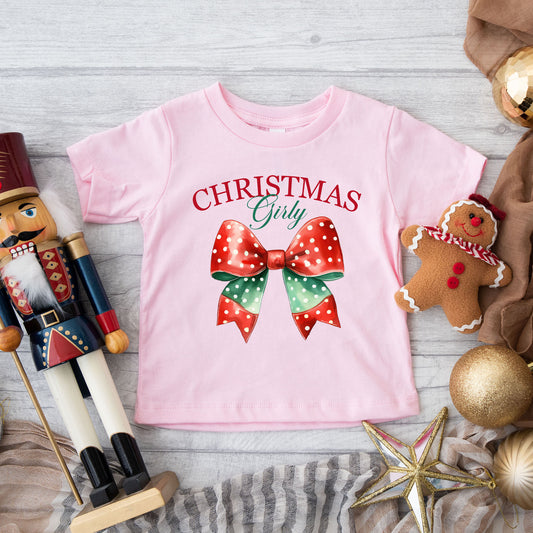 Coquette Christmas Girly | Toddler Graphic Short Sleeve Tee