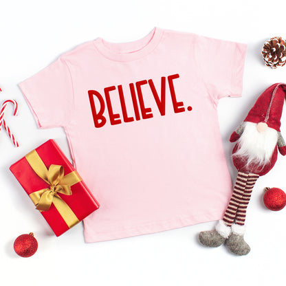 Believe Bold Puff Print | Toddler Graphic Short Sleeve Tee